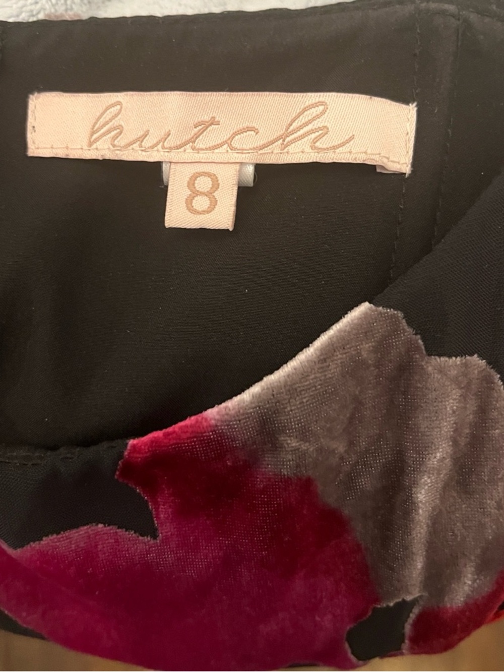 Hutch Sonnie Floral Velvet Jumpsuit - Flowy Wide Leg - Moody Blooms Boho Glam - Picture 6 of 6